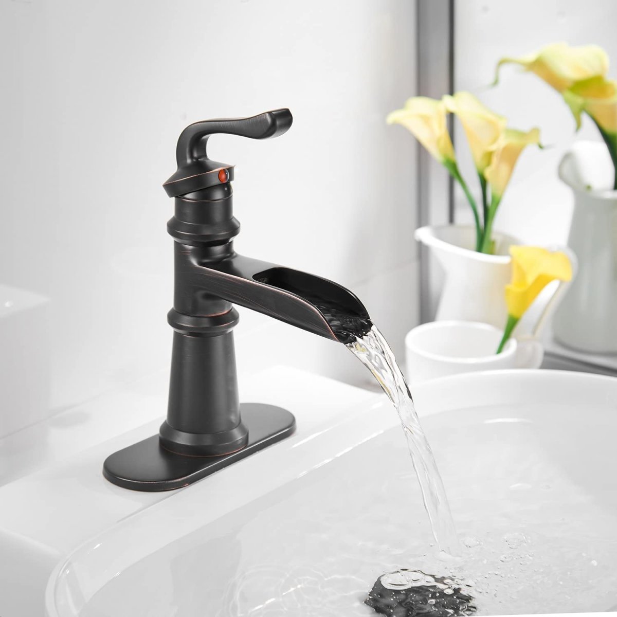 Waterfall Single Hole Bathroom Faucet Oil Rubbed Bronze - buyfaucet.com