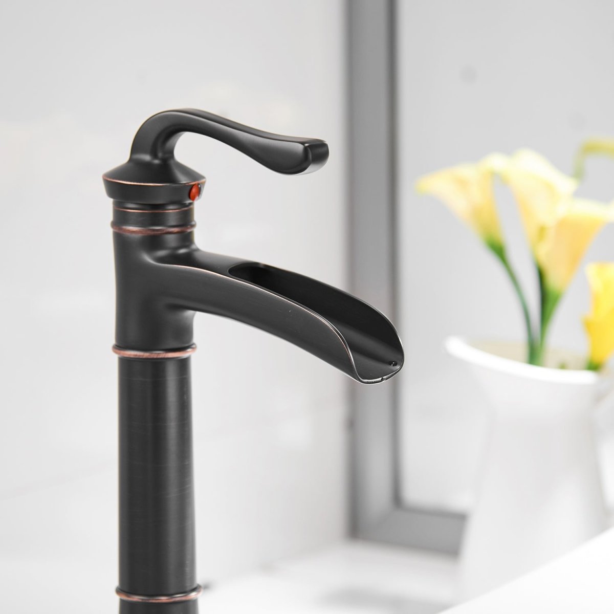 Waterfall Single Hole Bathroom Faucet Oil Rubbed Bronze - buyfaucet.com