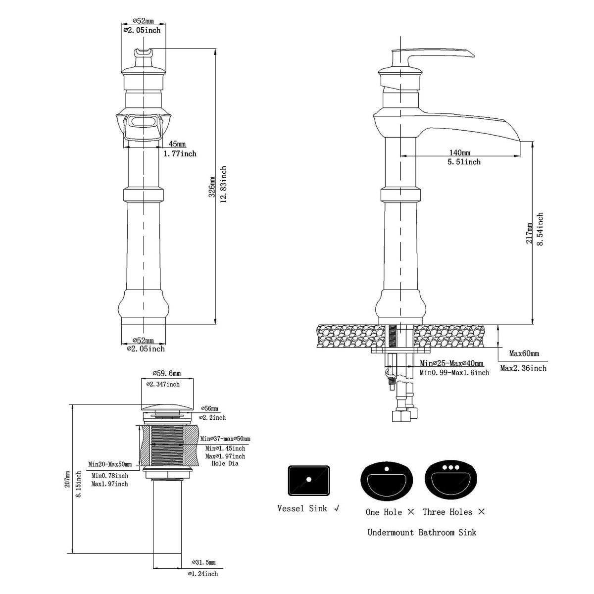 Waterfall Single Hole Bathroom Faucet Oil Rubbed Bronze - buyfaucet.com