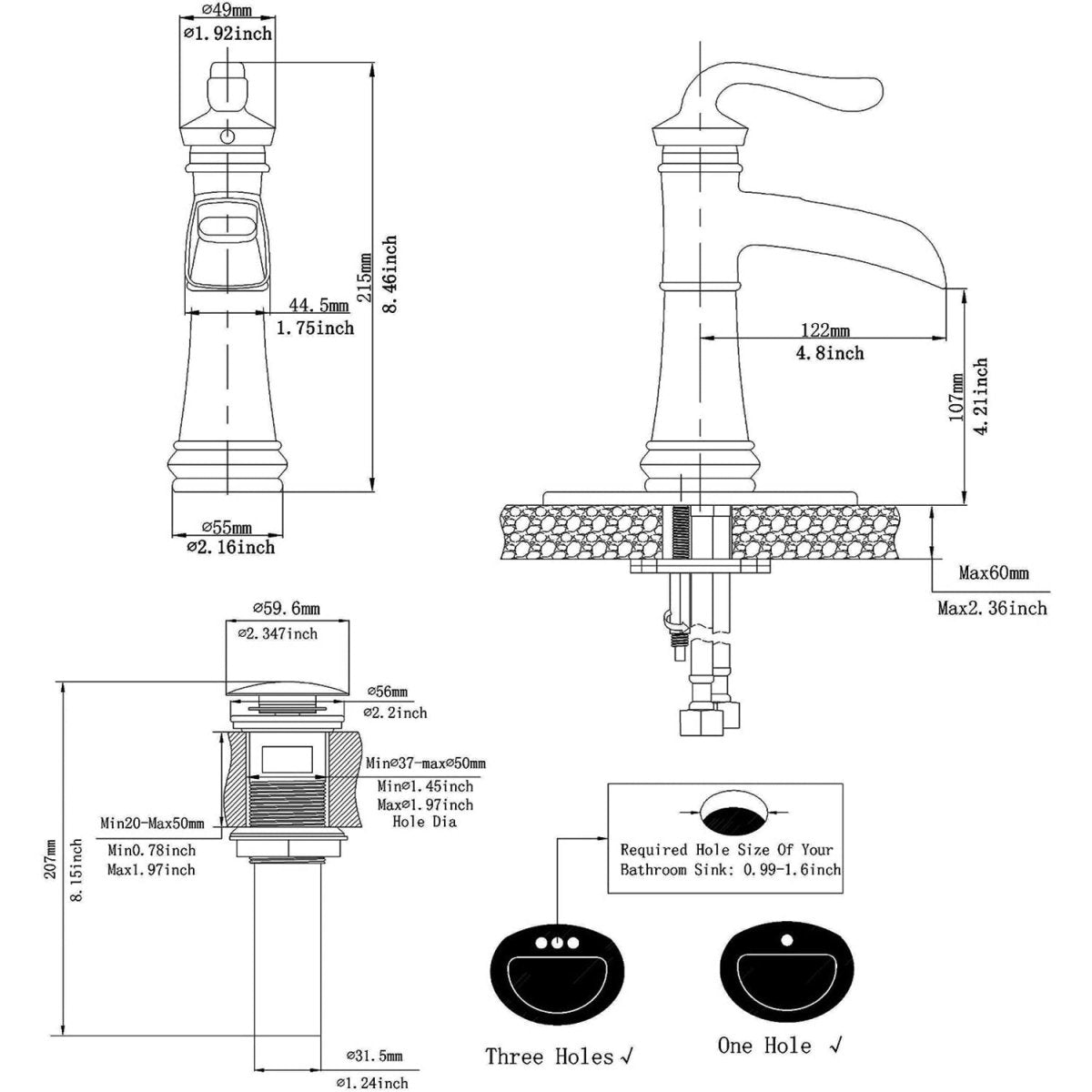 Waterfall Single Hole Bathroom Faucet Oil Rubbed Bronze - buyfaucet.com