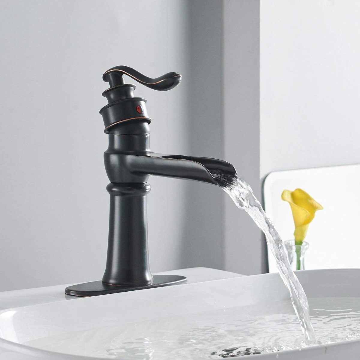 Waterfall Single Hole Bathroom Faucet Oil Rubbed Bronze - buyfaucet.com