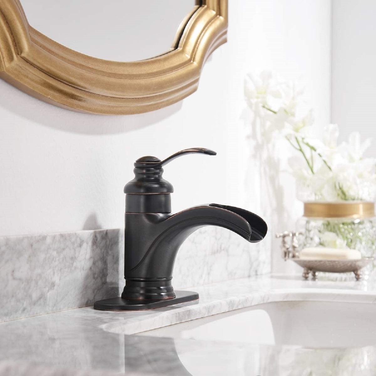 Waterfall Single Hole Bathroom Faucet Oil Rubbed Bronze - buyfaucet.com
