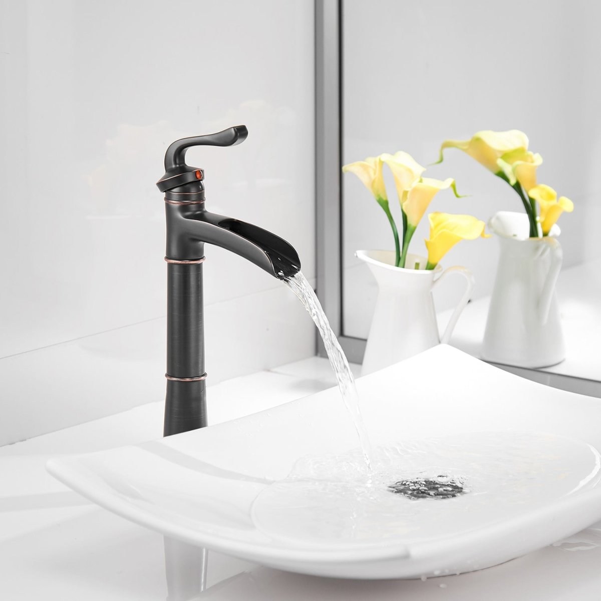 Waterfall Single Hole Bathroom Faucet Oil Rubbed Bronze - buyfaucet.com