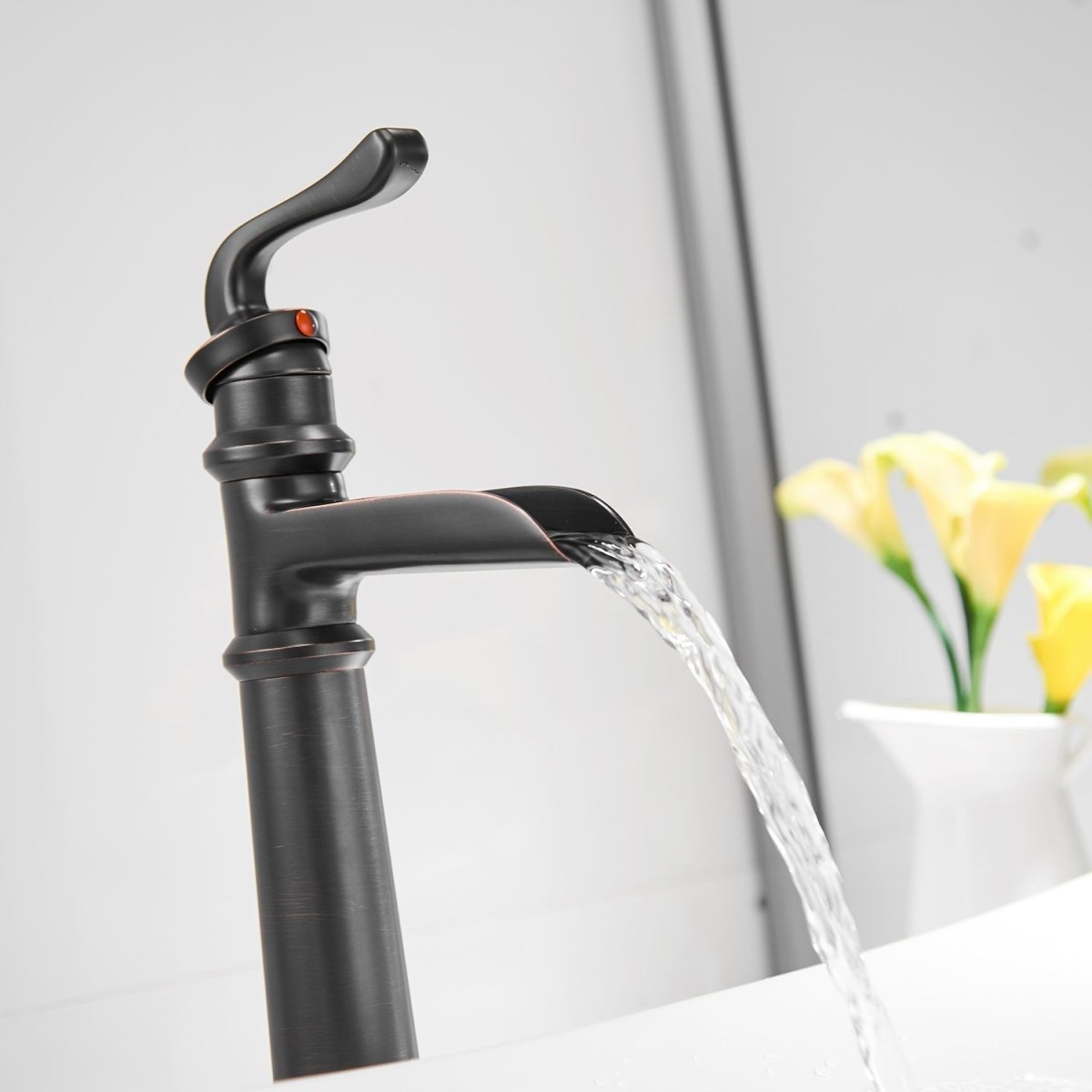 Waterfall Single Hole Bathroom Faucet Oil Rubbed Bronze - buyfaucet.com