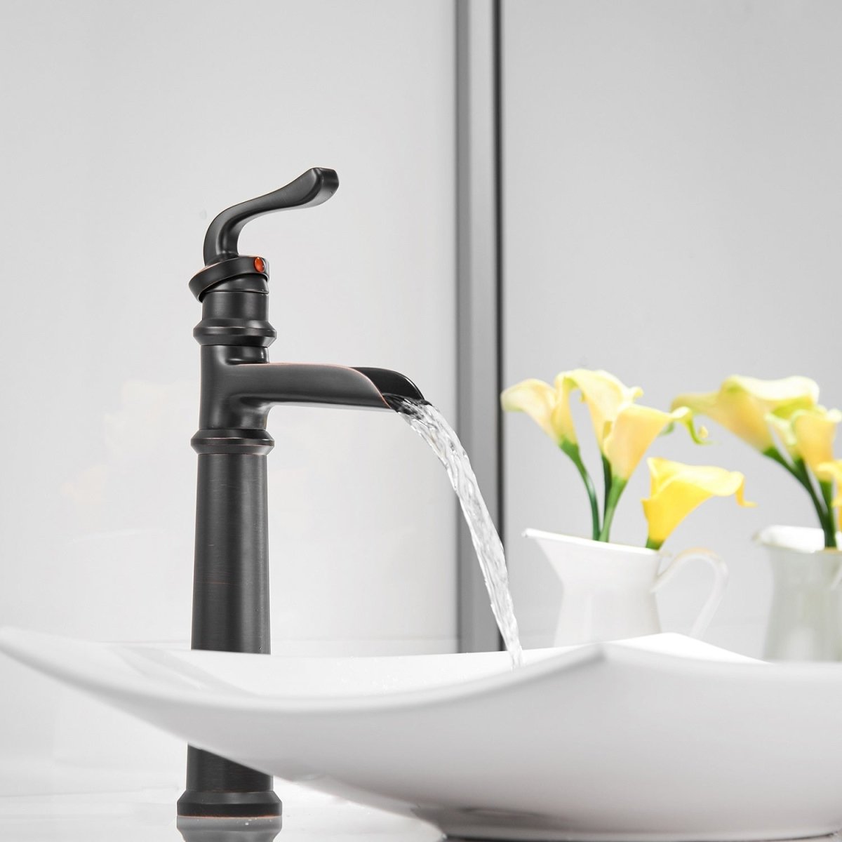 Waterfall Single Hole Bathroom Faucet Oil Rubbed Bronze - buyfaucet.com