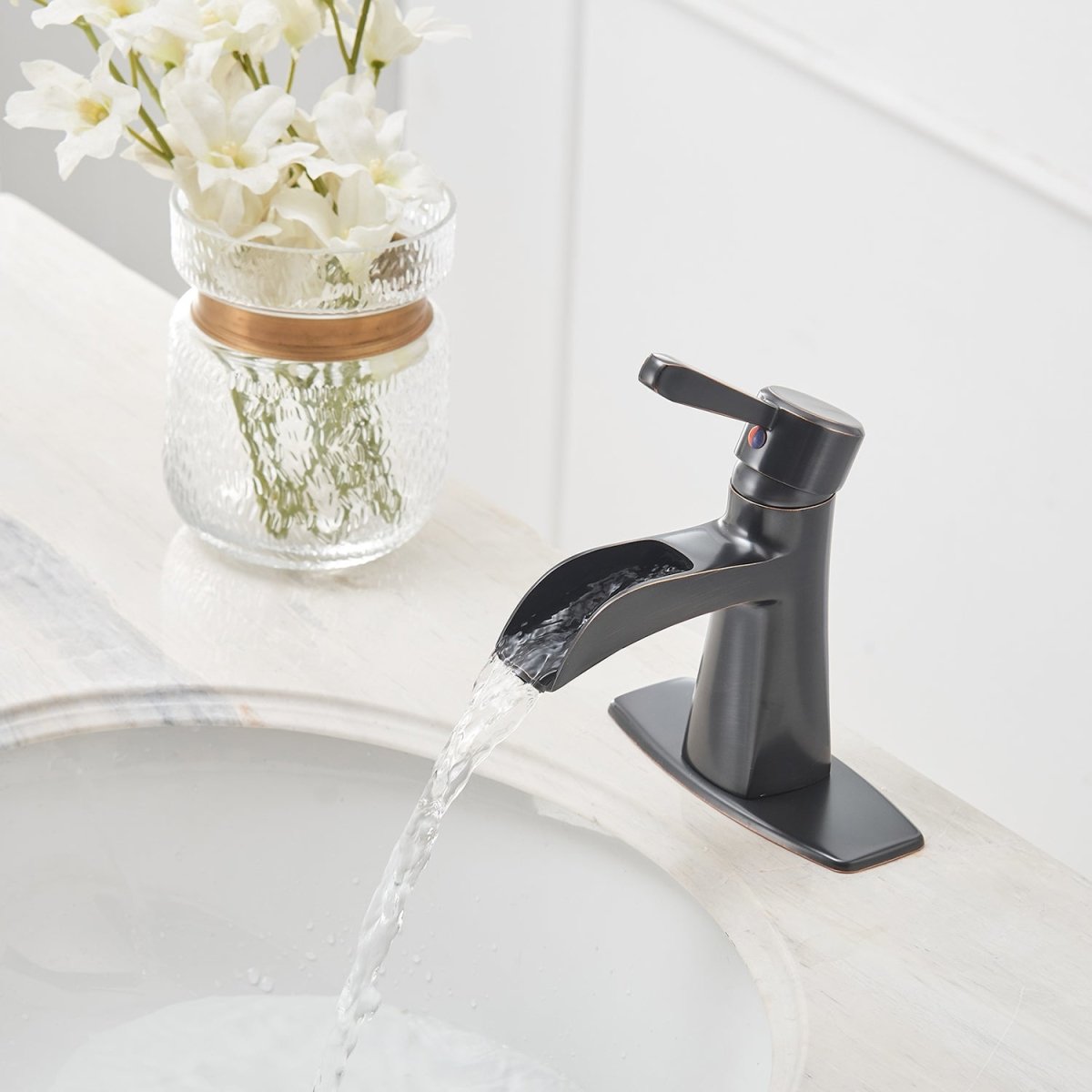 Waterfall Single Hole Bathroom Faucet Oil Rubbed Bronze - buyfaucet.com