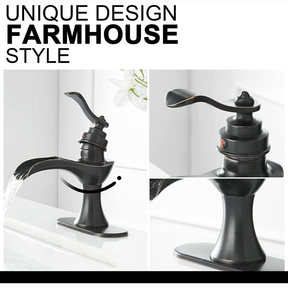 Waterfall Single Hole Bathroom Faucet Oil Rubbed Bronze - buyfaucet.com