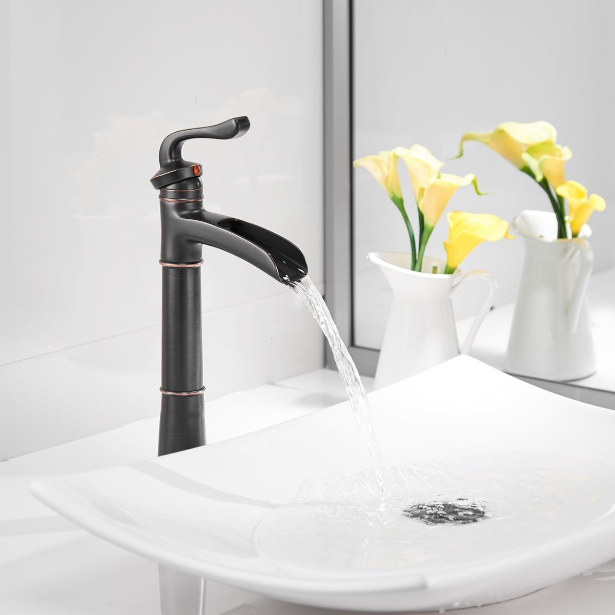 Waterfall Single Hole Bathroom Faucet Oil Rubbed Bronze - buyfaucet.com