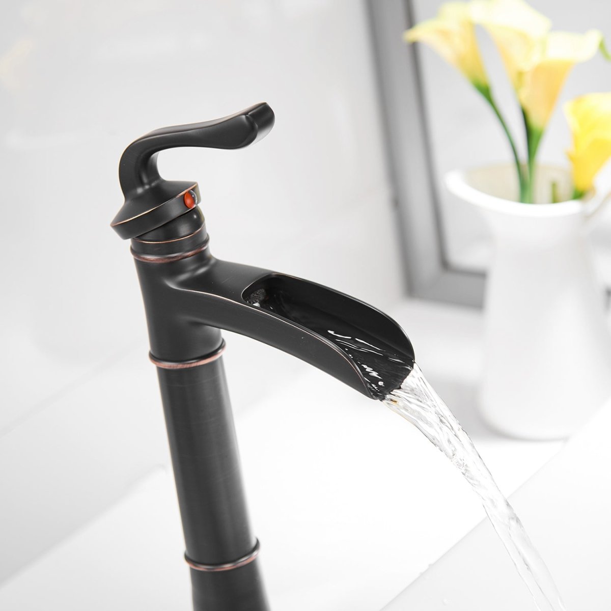 Waterfall Single Hole Bathroom Faucet Oil Rubbed Bronze - buyfaucet.com