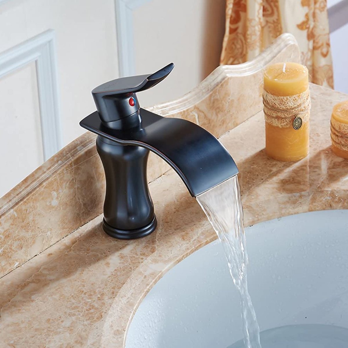 Waterfall Single Hole Bathroom Faucet Oil Rubbed Bronze - buyfaucet.com