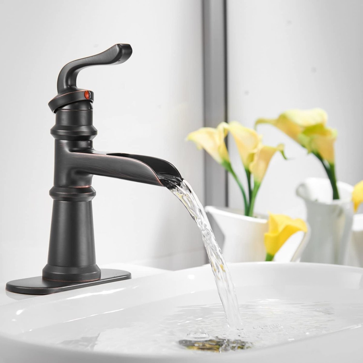 Waterfall Single Hole Bathroom Faucet Oil Rubbed Bronze - buyfaucet.com