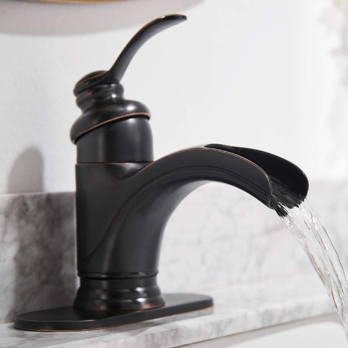 Waterfall Single Hole Bathroom Faucet Oil Rubbed Bronze - buyfaucet.com