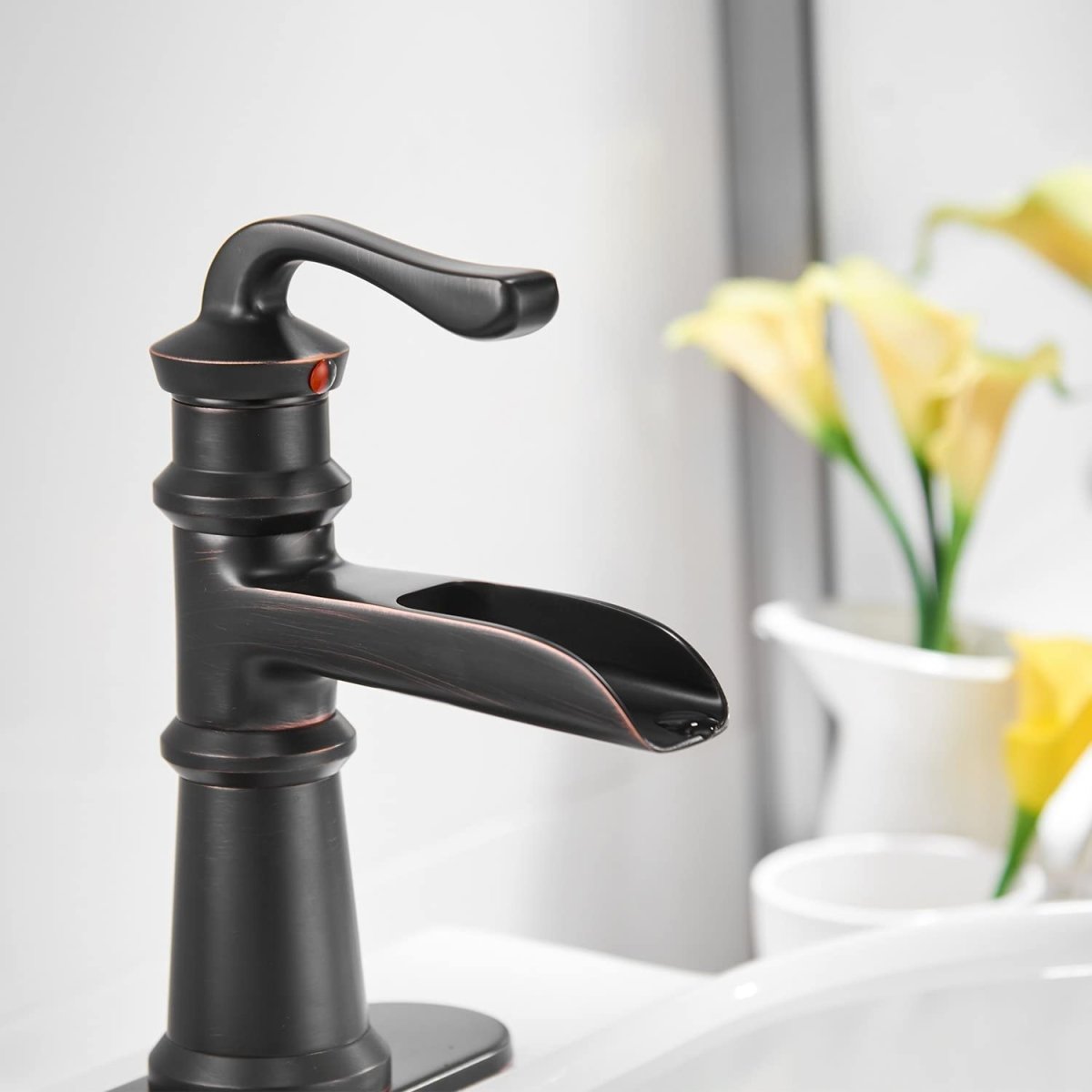 Waterfall Single Hole Bathroom Faucet Oil Rubbed Bronze - buyfaucet.com