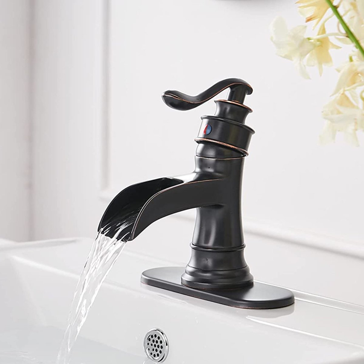 Waterfall Single Hole Bathroom Faucet Oil Rubbed Bronze - buyfaucet.com