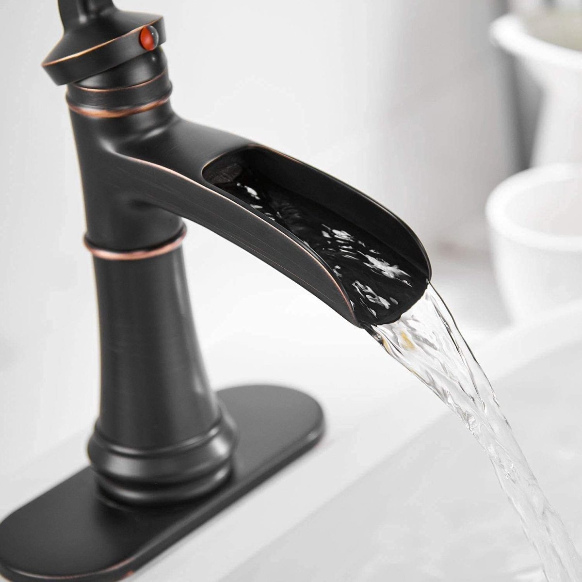 Waterfall Single Hole Bathroom Faucet Oil Rubbed Bronze - buyfaucet.com