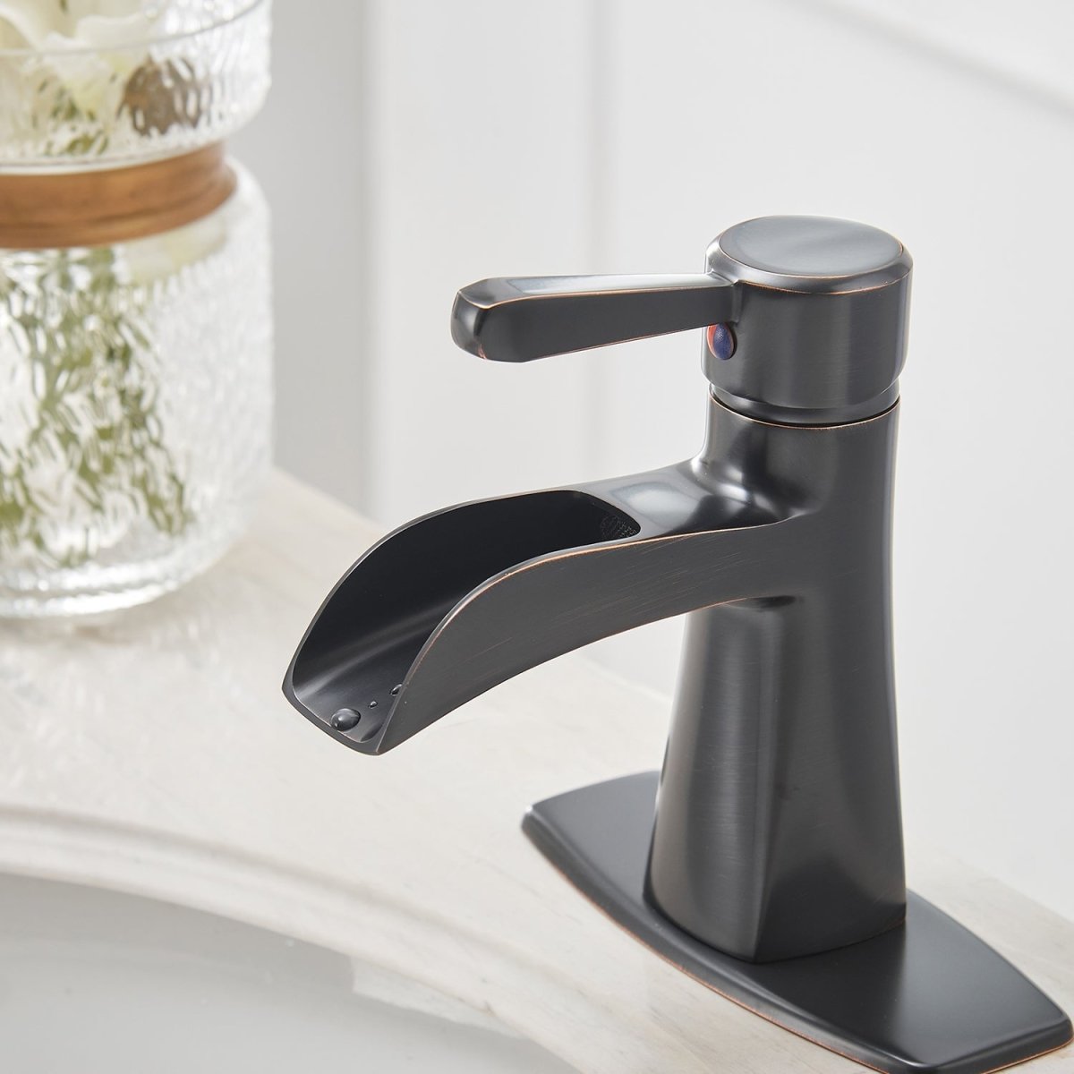 Waterfall Single Hole Bathroom Faucet Oil Rubbed Bronze - buyfaucet.com