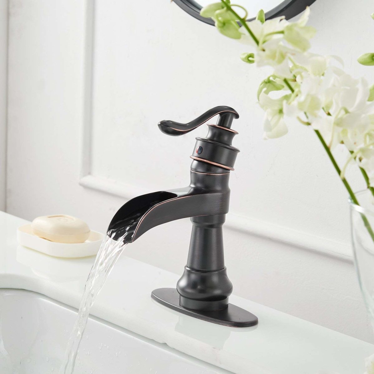 Waterfall Single Hole Bathroom Faucet Oil Rubbed Bronze - buyfaucet.com