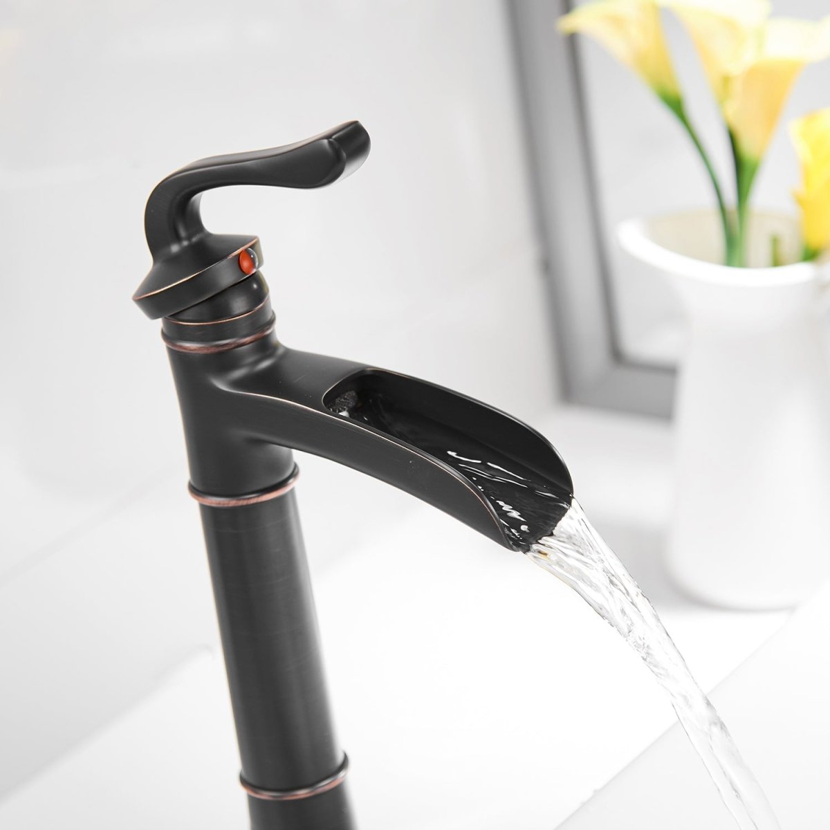 Waterfall Single Hole Bathroom Faucet Oil Rubbed Bronze - buyfaucet.com