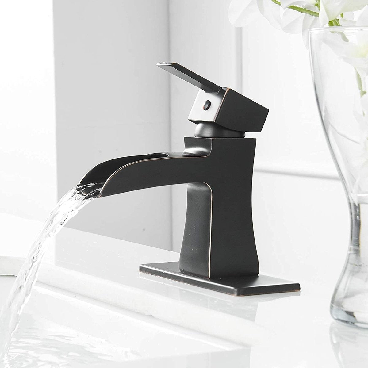 Waterfall Single Hole Bathroom Faucet Oil Rubbed Bronze - buyfaucet.com