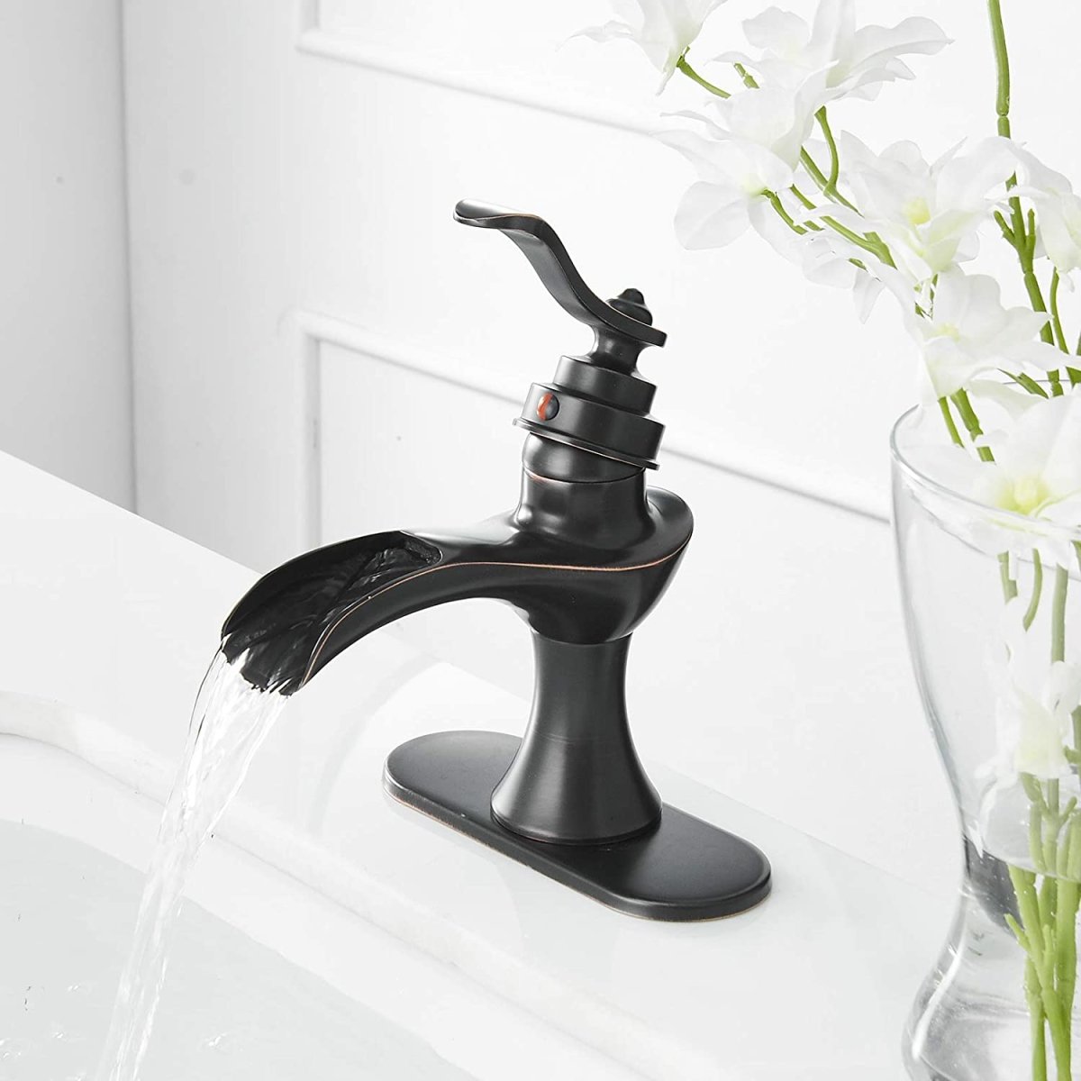Waterfall Single Hole Bathroom Faucet Oil Rubbed Bronze - buyfaucet.com