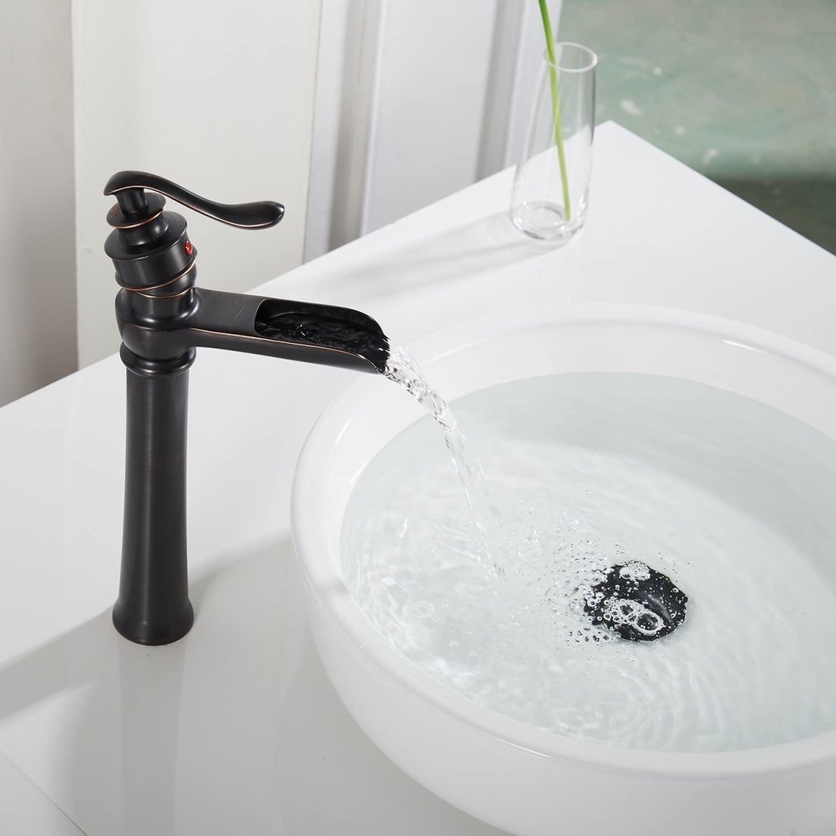Waterfall Single Hole Bathroom Faucet Oil Rubbed Bronze - buyfaucet.com