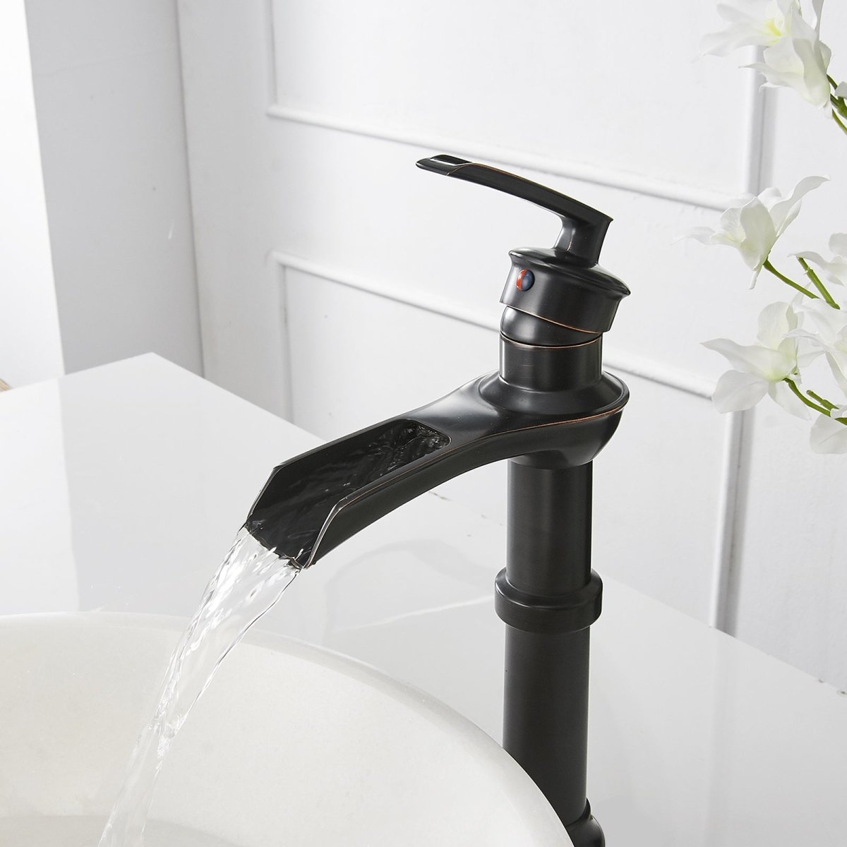 Waterfall Single Hole Bathroom Faucet Oil Rubbed Bronze - buyfaucet.com