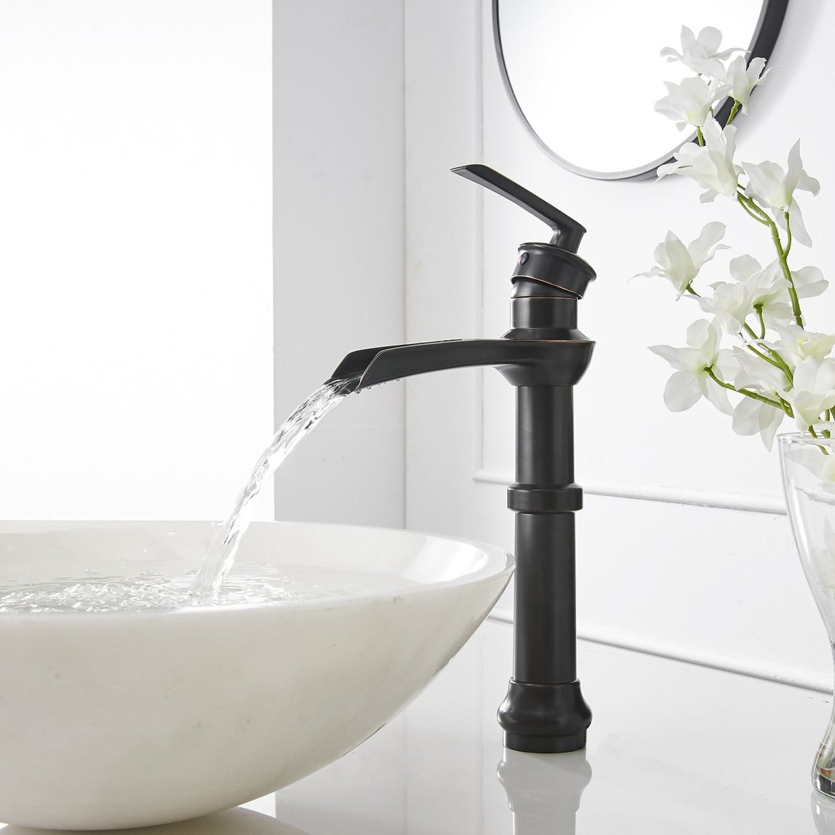 Waterfall Single Hole Bathroom Faucet Oil Rubbed Bronze - buyfaucet.com