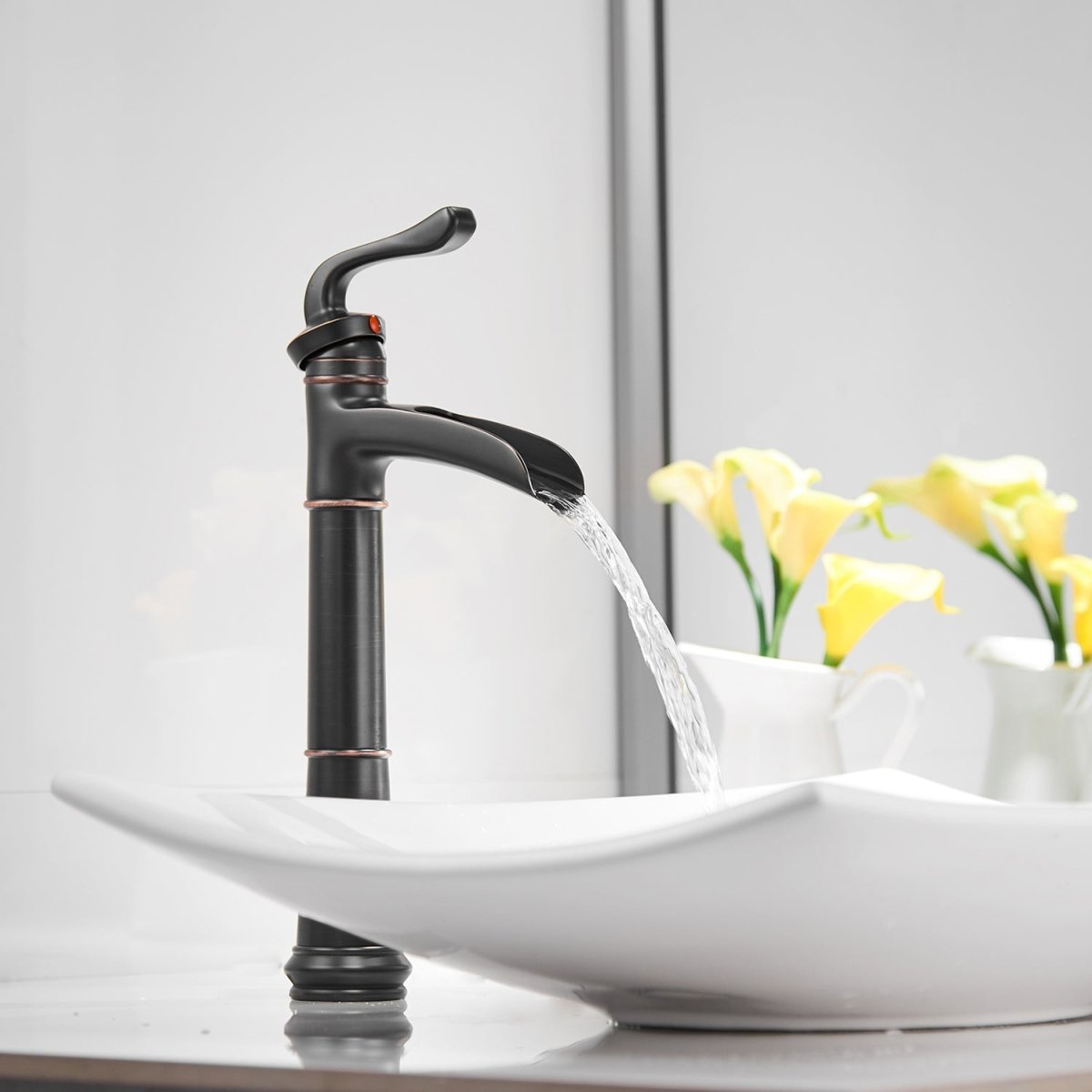 Waterfall Single Hole Bathroom Faucet Oil Rubbed Bronze - buyfaucet.com