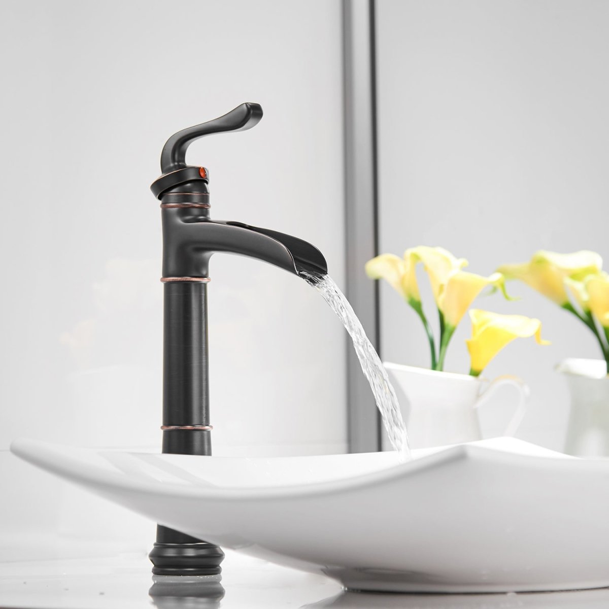 Waterfall Single Hole Bathroom Faucet Oil Rubbed Bronze - buyfaucet.com