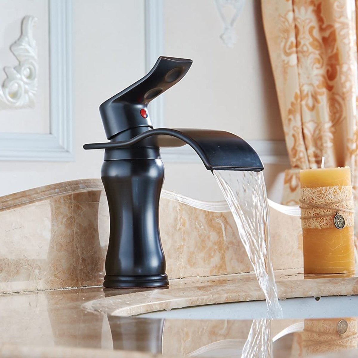 Waterfall Single Hole Bathroom Faucet Oil Rubbed Bronze - buyfaucet.com