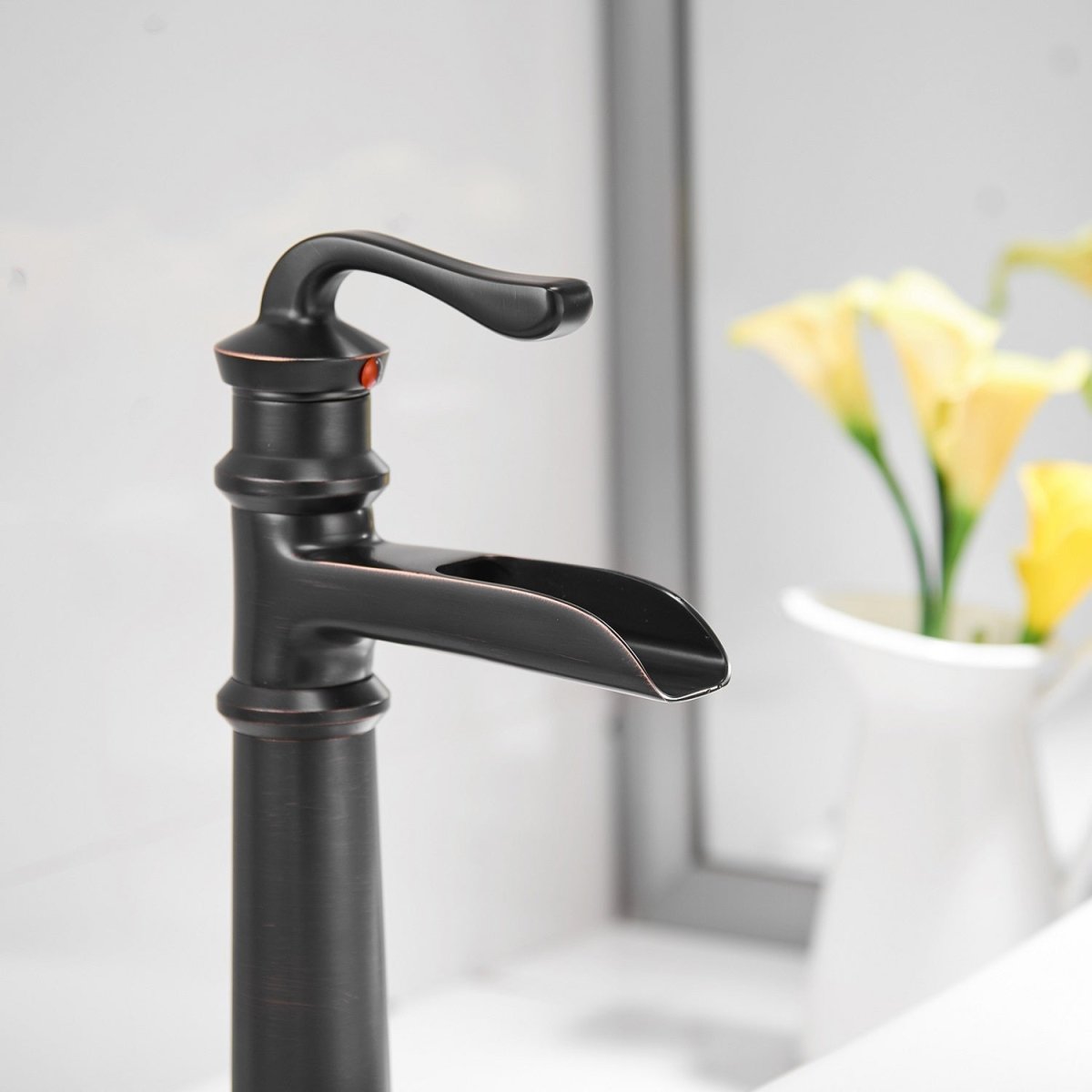 Waterfall Single Hole Bathroom Faucet Oil Rubbed Bronze - buyfaucet.com