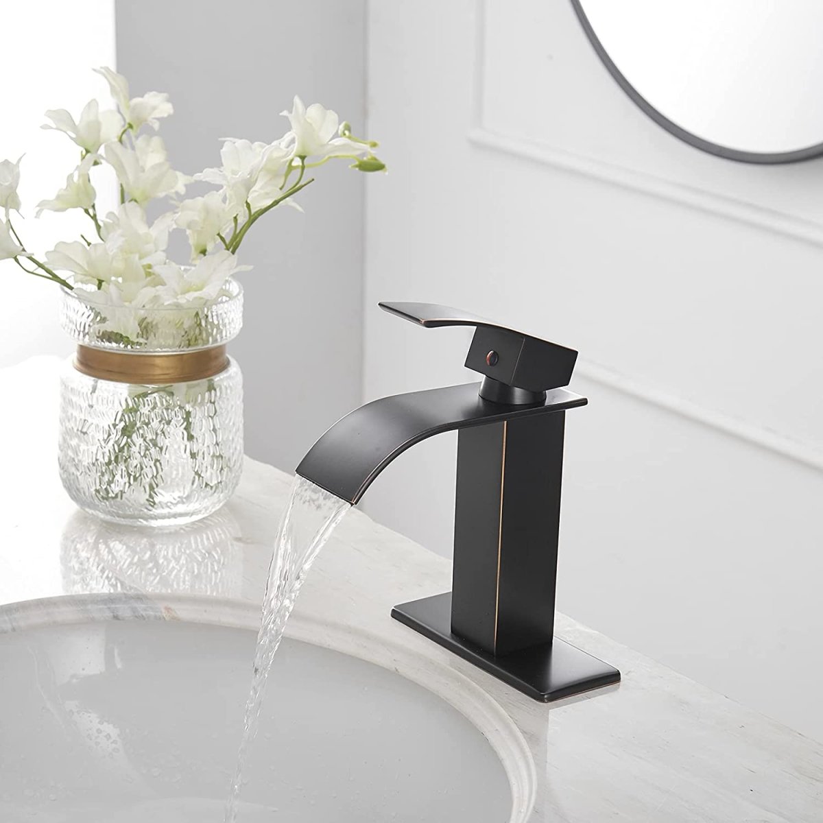 Waterfall Single Hole Bathroom Faucet Oil Rubbed Bronze - buyfaucet.com