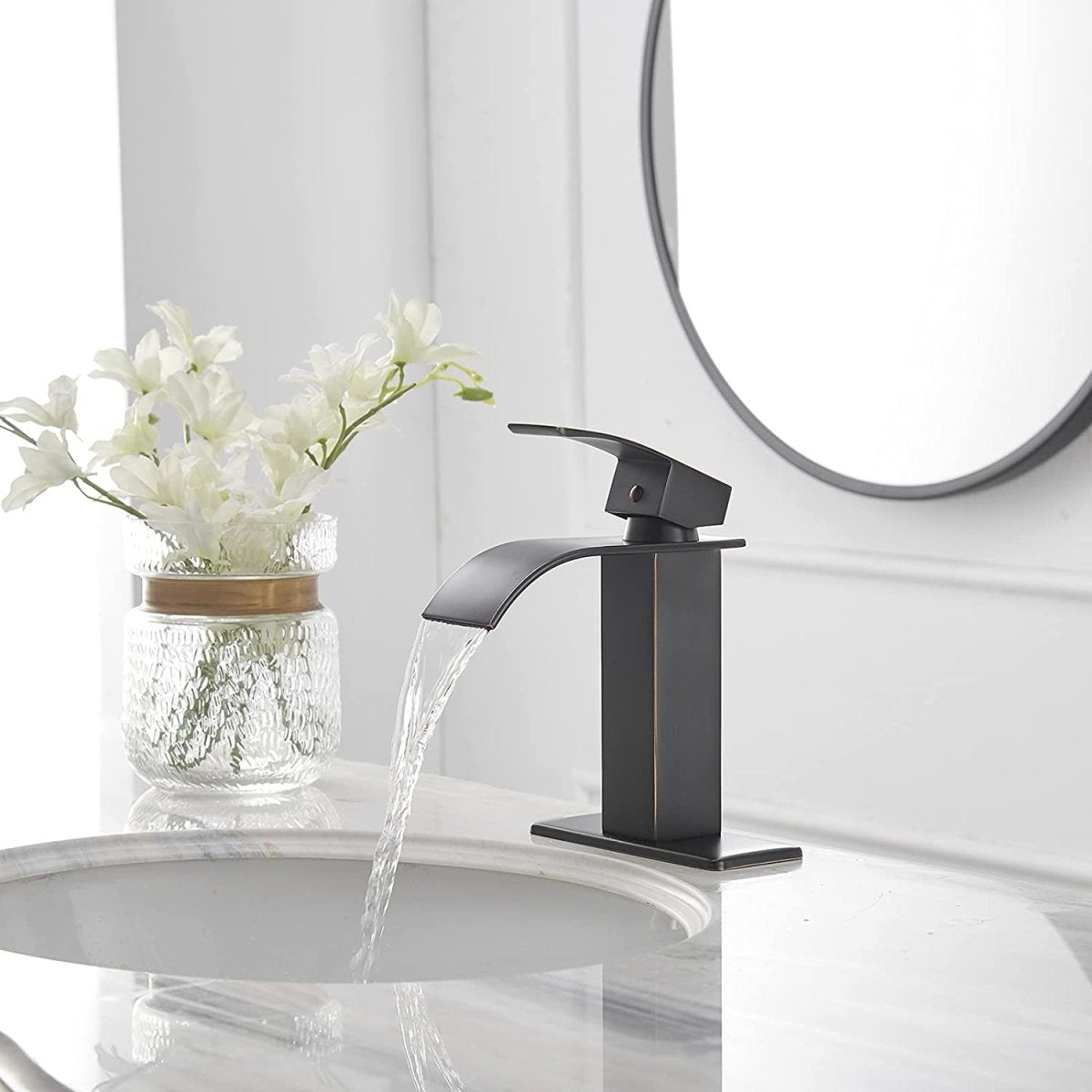 Waterfall Single Hole Bathroom Faucet Oil Rubbed Bronze - buyfaucet.com