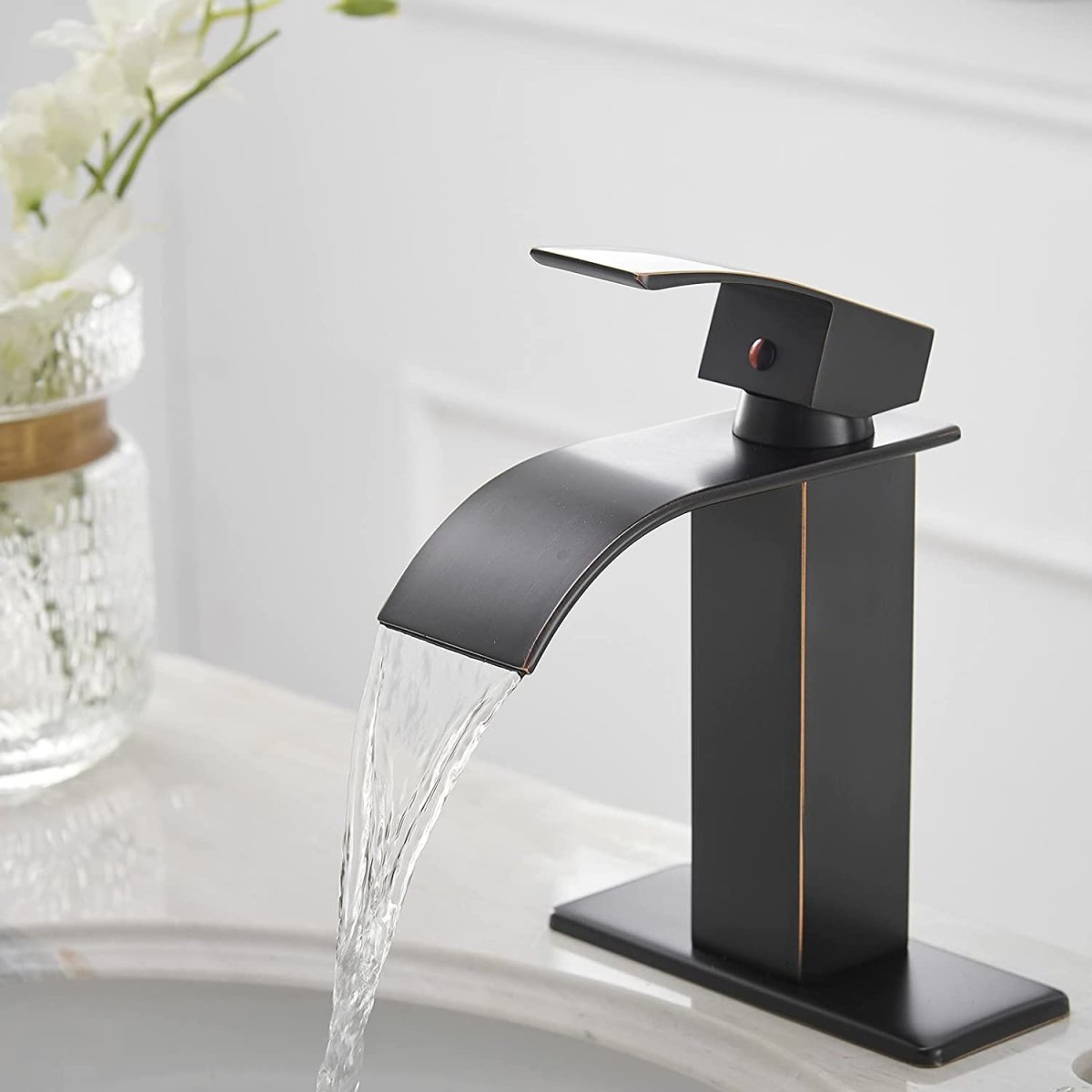 Waterfall Single Hole Bathroom Faucet Oil Rubbed Bronze - buyfaucet.com