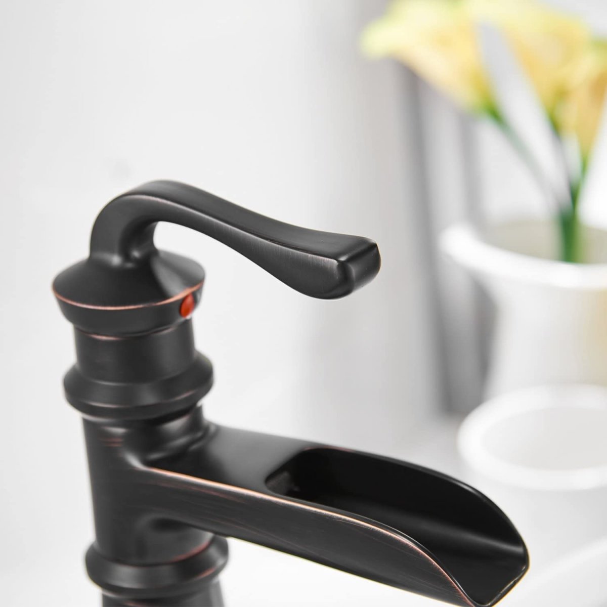 Waterfall Single Hole Bathroom Faucet Oil Rubbed Bronze - buyfaucet.com