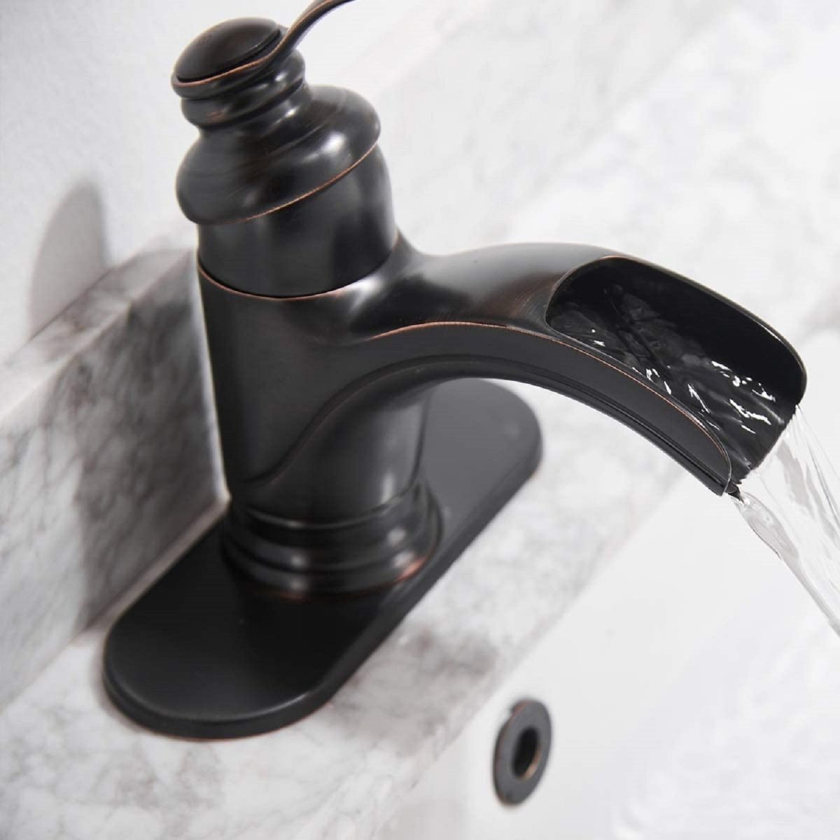 Waterfall Single Hole Bathroom Faucet Oil Rubbed Bronze - buyfaucet.com
