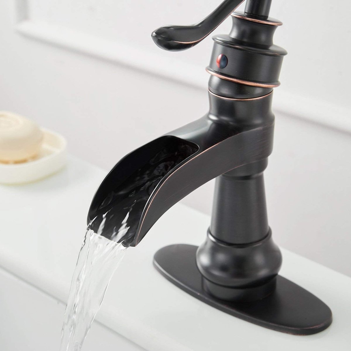 Waterfall Single Hole Bathroom Faucet Oil Rubbed Bronze - buyfaucet.com