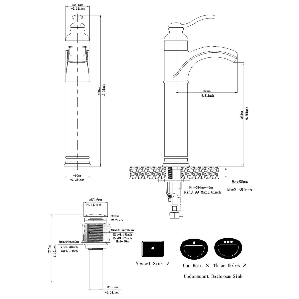Waterfall Single Hole Bathroom Faucet With Oil Rubbed Bronze - buyfaucet.com
