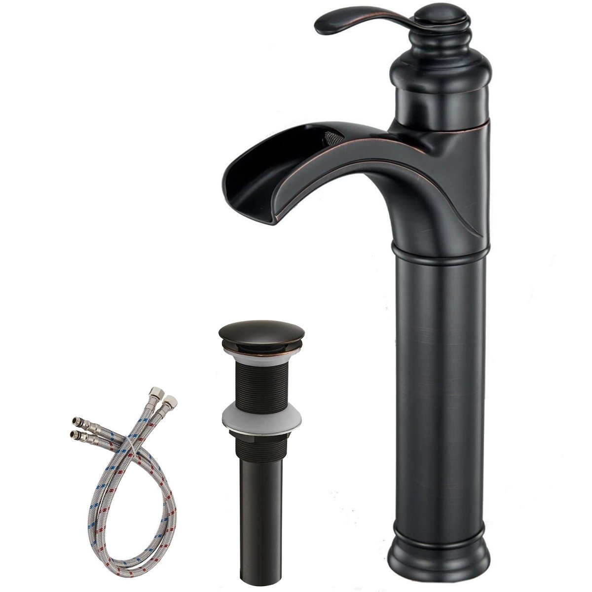 Waterfall Single Hole Bathroom Faucet With Oil Rubbed Bronze - buyfaucet.com