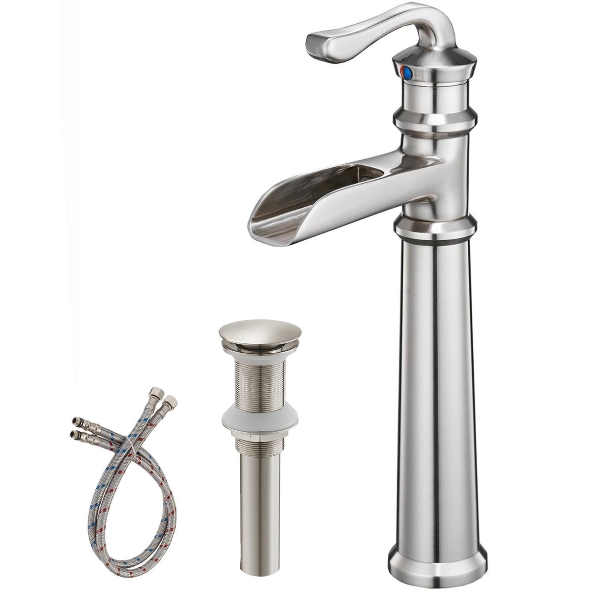 Waterfall Single Hole Bathroom Sink Faucet Brushed Nickel - buyfaucet.com
