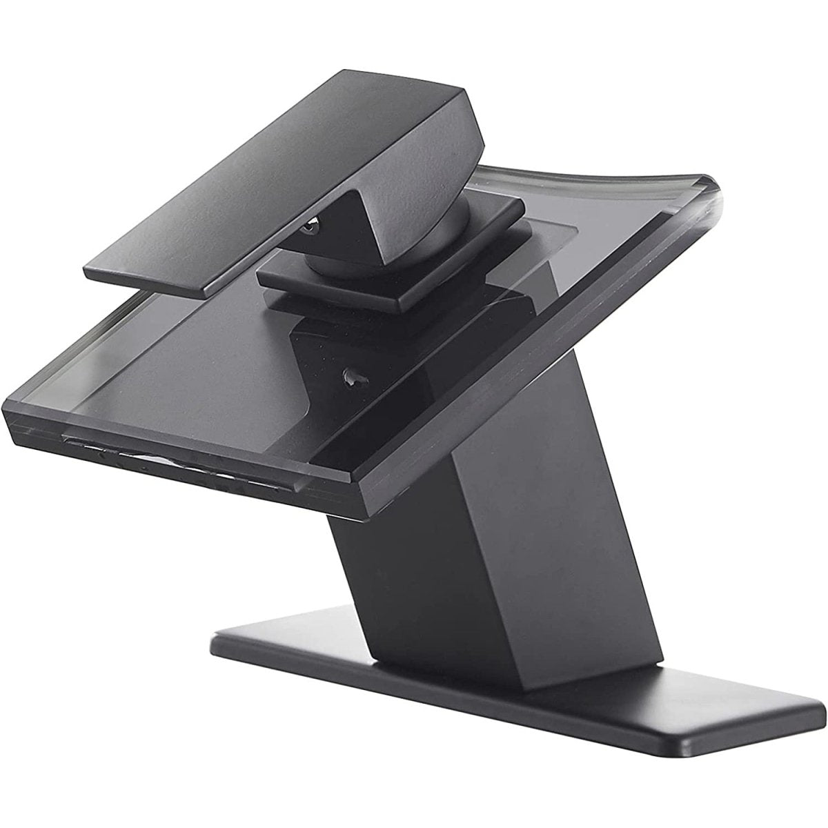 Waterfall Single Hole Glass Spout Bathroom Faucet Black - buyfaucet.com