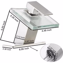 Waterfall Single Hole Glass Spout Bathroom Faucet Nickel - buyfaucet.com
