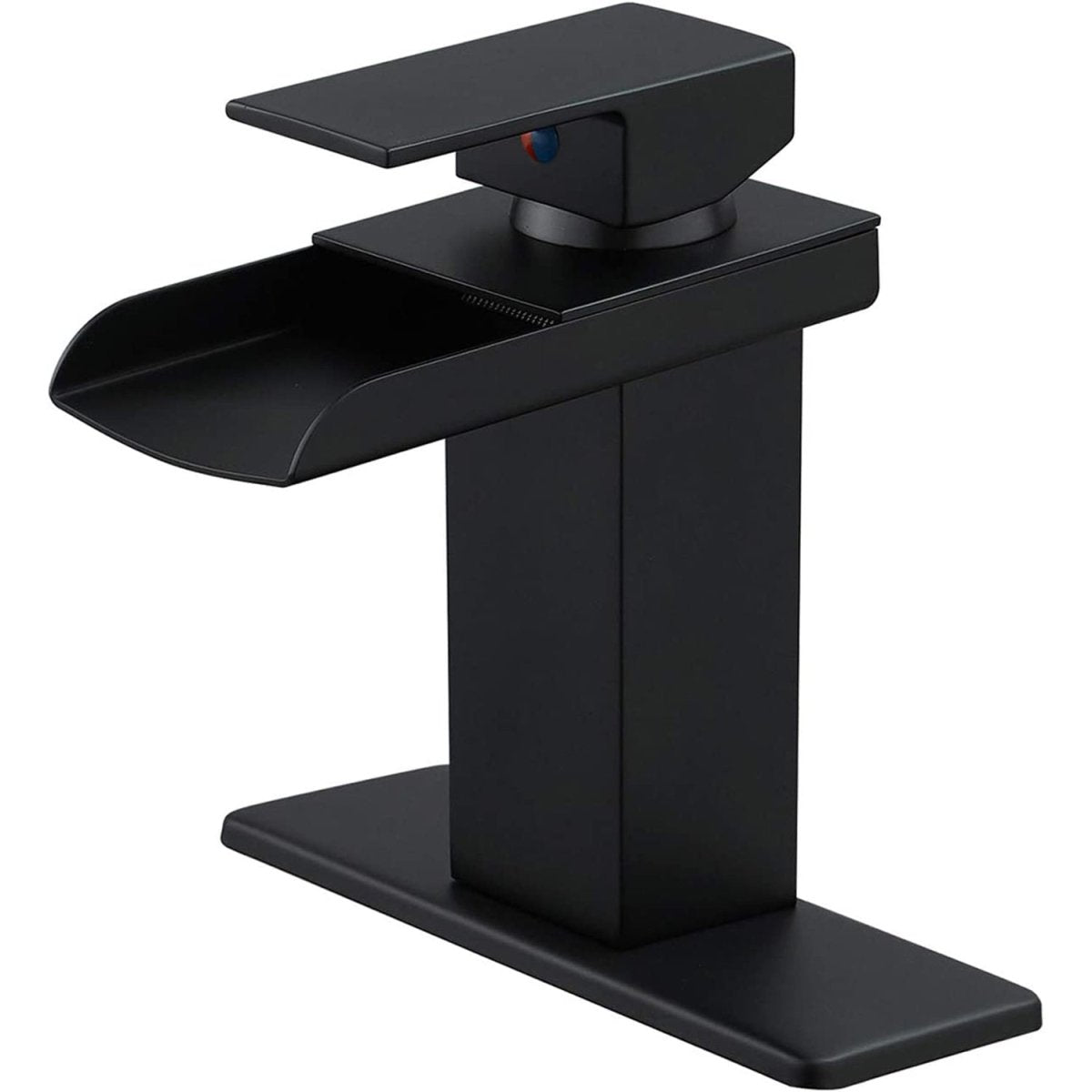 Waterfall Single Hole Single-Handle Bathroom Faucet Black-1 - buyfaucet.com