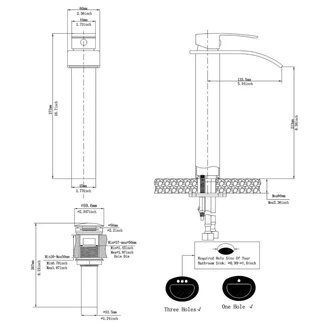 Waterfall Single Hole Single Handle Bathroom Faucet Black-1 - buyfaucet.com