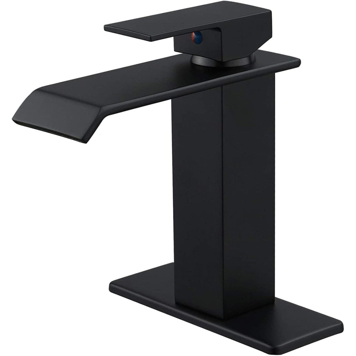 Waterfall Single Hole Single-Handle Bathroom Faucet Black - buyfaucet.com