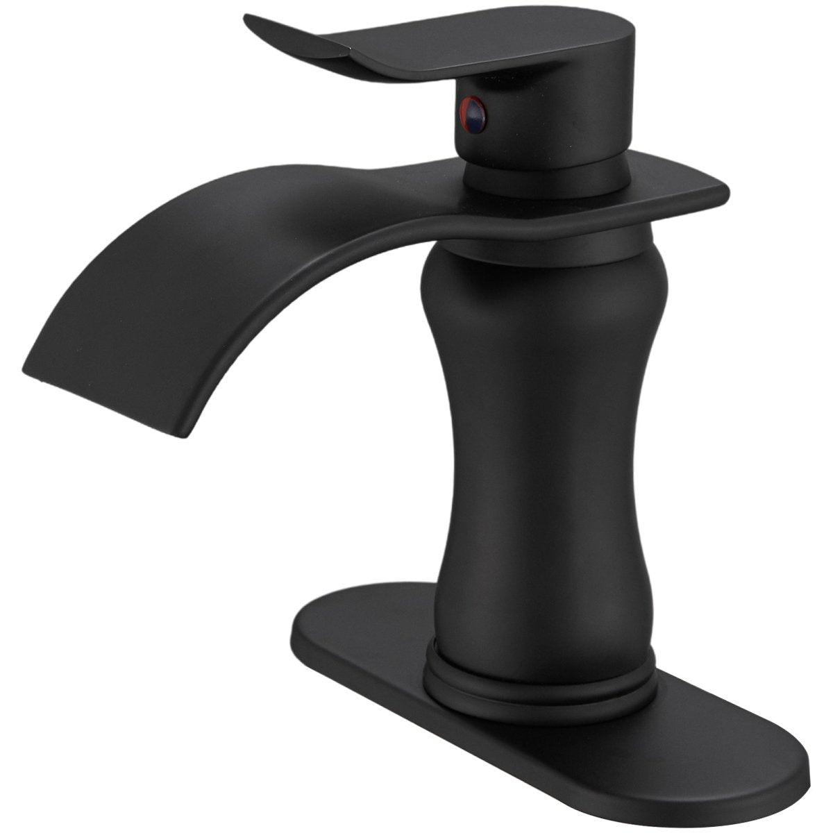 Waterfall Single Hole Single Handle Bathroom Faucet Black - buyfaucet.com