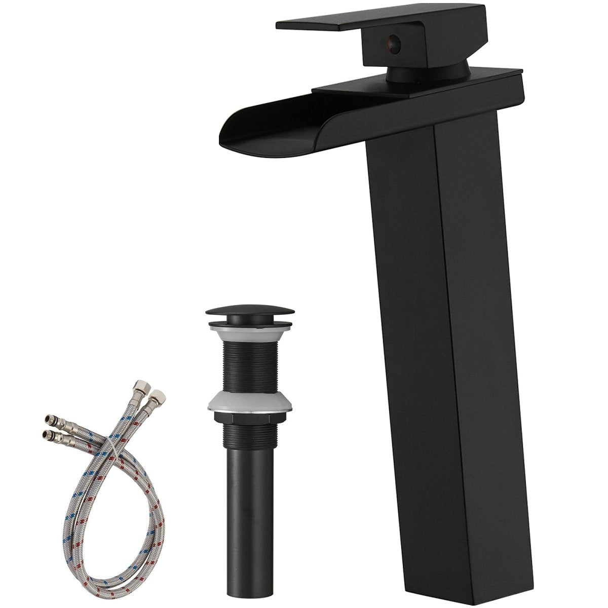 Waterfall Single Hole Single Handle Bathroom Faucet Black - buyfaucet.com