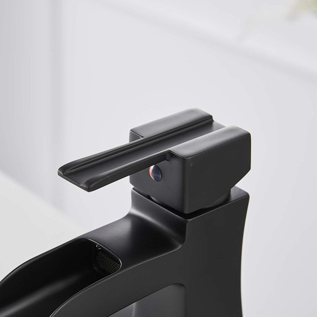 Waterfall Single Hole Single-Handle Bathroom Faucet Black - buyfaucet.com