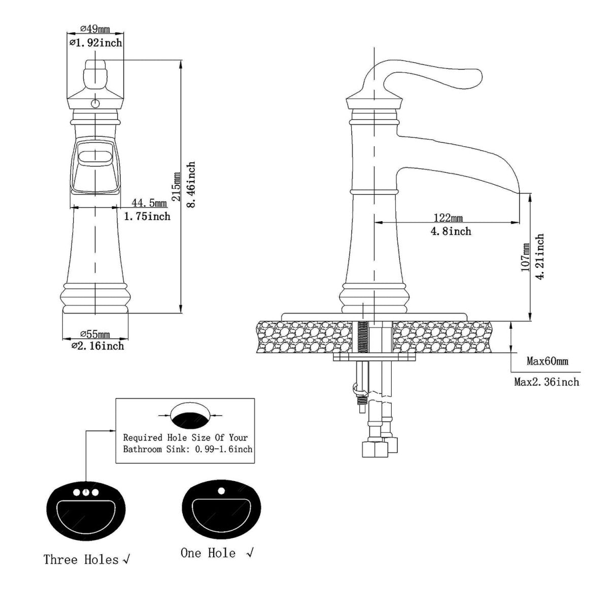 Waterfall Single Hole Single-Handle Bathroom Faucet Bronze - buyfaucet.com