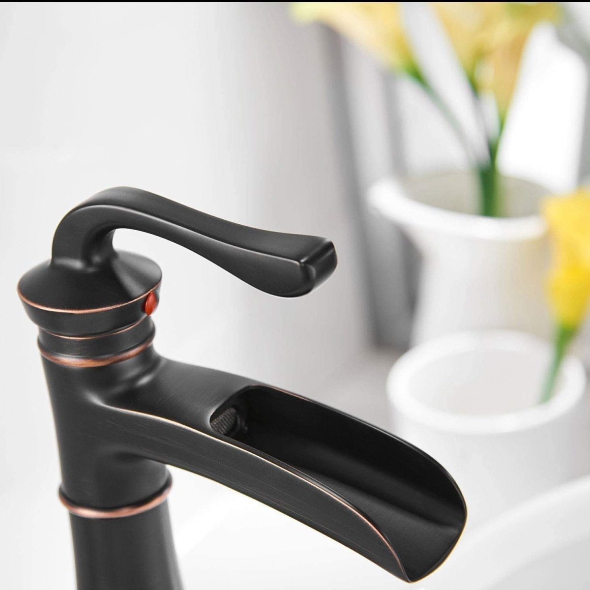 Waterfall Single Hole Single-Handle Bathroom Faucet Bronze - buyfaucet.com